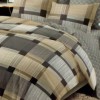 Set lenjerie de pat finet 6 piese cucarouri bej/gri, cearceaf pilota 200x220 cm