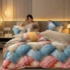Lenjerie de pat dublu din finet cu model patchwork pastel modern