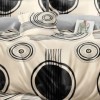 Lenjerie pat dublu finet 6 piese, design cercuri negre M527