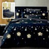 Lenjerie de pat dublu din finet cu stelute, set 6 piese M465