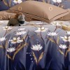 Lenjerie pat dublu finet 6 piese, model floral alb M533