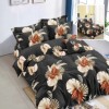 Lenjerie din finet cu 6 piese, model frunze bej și maro, fundal negru elegant