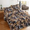Lenjerie de pat dublu din finet, 6 piese, design frunze tropicale