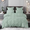 Lenjerie de pat dublu din finet, 6 piese, de culoare verde uni, include cearșaf cu elastic