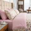 Lenjerie de pat dublu Garden Bliss din bumbac ranforce premium cu flori de camp pastelate