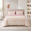 Lenjerie de pat dublu Garden Bliss din bumbac ranforce premium cu flori de camp pastelate