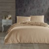 Lenjerie de pat bej, model jacquard creponat, Nazenin Home, 100% bumbac.
