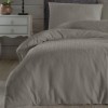 Lenjerie de pat maro pământiu, model jacquard creponat, Nazenin Home, 100% bumbac.