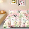 Lenjerie pat copii percale bumbac 100% cu imprimeu pastel pisicuțe și curcubeie, fabricata in Romania
