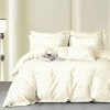 Lenjerie crem cu buline negre fine, din bumbac 100% percale, fabricata in Romania