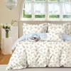 Lenjerie de pat percale cu floricele roz și carouri bleu, fabricata in Romania