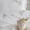 Lenjerie de pat dublu Roman crem deschis cu broderii florale, 6 piese, Saheser Home