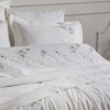 Lenjerie de pat dublu Roman crem deschis cu broderii florale, 6 piese, Saheser Home