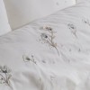 Lenjerie de pat dublu Roman crem deschis cu broderii florale, 6 piese, Saheser Home