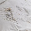Lenjerie de pat dublu Roman crem deschis cu broderii florale, 6 piese, Saheser Home