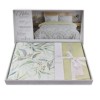 Lenjerie de pat dublu Safe Sage Cotton Pro Pucioasa bumbac ranforce premium model cu frunze