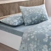 Lenjerie de pat dublu Santa Mavi TAC bumbac ranforce model floral cu flori albe pe fond bleu pastel