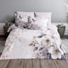 lenjerie pat dublu satin 6 piese gri cu magnolii Altinbasak Begonia