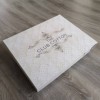 Lenjerie de pat din satin de lux model Twin gri-galben cu design baroc