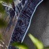 Lenjerie de pat din satin de lux model Andrea albastru-maro cu design abstract