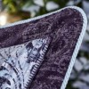 Lenjerie de pat din satin de lux model Carus mov-albastru cu design baroc