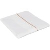 Lenjerie de pat satin de lux Prestige cu detalii bej pe fundal ecru, set de 6 piese