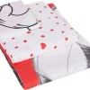 Lenjerie de pat model Minnie și Mickey Mouse cu inimă roșie și buline albe, pat dublu, din bumbac 100% ranforce, Tac Disney