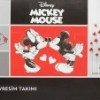 Lenjerie de pat model Minnie și Mickey Mouse cu inimă roșie și buline albe, pat dublu, din bumbac 100% ranforce, Tac Disney