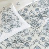 Lenjerie pat dublu TAC Elvar bumbac 100 ranforce model baroc floral albastru