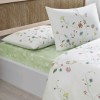 Lenjerie pat dublu bumbac ranforce, TAC Lorinda, model floral cu crini si garoafe