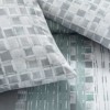 Lenjerie de pat TAC din bumbac 100% ranforce cu cearșaf cu elastic, model geometric abstract Maxwell gri verde