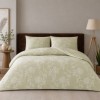 Lenjerie pat dublu TAC Maris Bej bumbac 100 ranforce cu imprimeu floral cu efect vizual de broderie decorativă