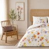 Lenjerie pat dublu bumbac ranforce, TAC Valoria cu imprimeu floral multicolor tip acuarela