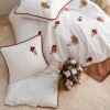 Lenjerie de pat Zaira din bumbac natural cu broderii florale in relief, 6 piese, Saheser Home