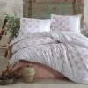 Lenjerie de pat dublu din bumbac 100% ranforce, Krista cu imprimeu floral delicat