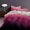 Lenjerie de pat finet degrade mov fucsia 4 piese cu cearșaf drept și fețe de pernă