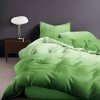 Lenjerie de pat finet verde pastel 4 piese cu cearșaf drept și fețe de pernă