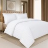 Lenjerie de pat hoteliera damasc alb dungi late 3 cm 180x220 cm Pakistan