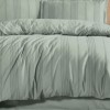 Lenjerie de pat jacquard ranforce, Clasy Home, design dungi - Arakis V8 verde