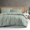 Lenjerie de pat jacquard ranforce, Clasy Home, design dungi - Arakis V8 verde