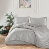 Lenjerie de pat jacquard ranforce gri Clasy Home Melkor V7 pe pat elegant