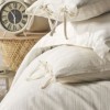 Lenjerie de pat jacquard ranforce crem, model Saheser Lucca