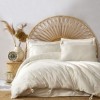 Lenjerie de pat jacquard ranforce crem, model Saheser Lucca