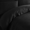 Lenjerie de pat jacquard satin de lux Cotton Box Dama Black, design elegant negru intens, 100% bumbac satinat, set 6 piese