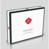 Lenjerie de pat jacquard albastru petrol din bumbac satinat Cotton Box, model Sante Petrol Blue, set complet
