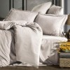 Lenjerie de pat Jacquard satin bej Saheser, bumbac 100%, set de 6 piese, cearșaf de pat și pilotă, fețe de pernă, model jacquard delicat.