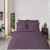 Lenjerie de pat Jacquard satin mov Saheser, bumbac 100%, set de 6 piese, cearșaf de pat și pilotă, fețe de pernă, model geometric diamant.