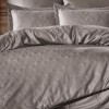 Lenjerie pat jacquard satin de lux Harley Maro Deschis cu model romburi Saheser Home
