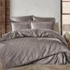Lenjerie pat jacquard satin de lux Harley Maro Deschis cu model romburi Saheser Home