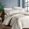 Lenjerie de pat dublu Story Home din bumbac satinat jacquard, culoare șampanie, set 6 piese.